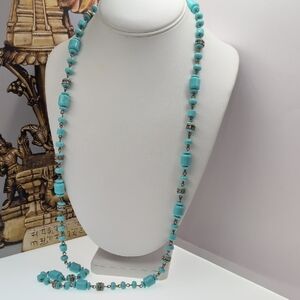 J. Crew Blue Necklace with Turquoise Color Beads